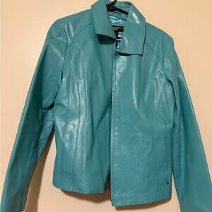 Black Rivet Teal Leather Jacket